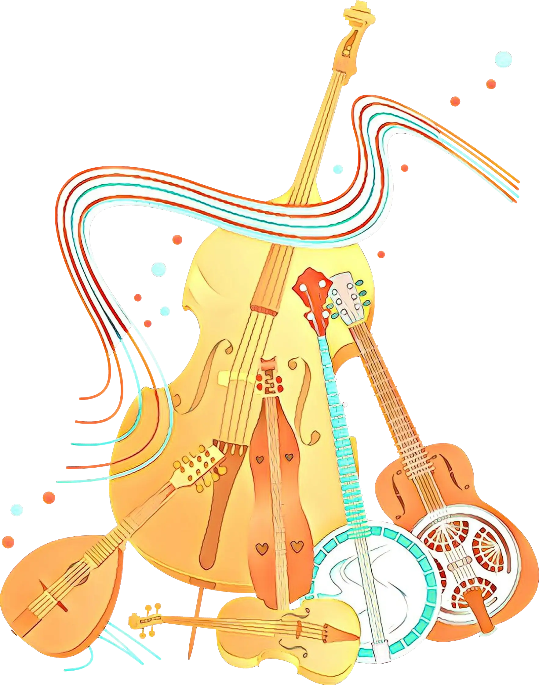 Colorful Musical Instruments Illustration