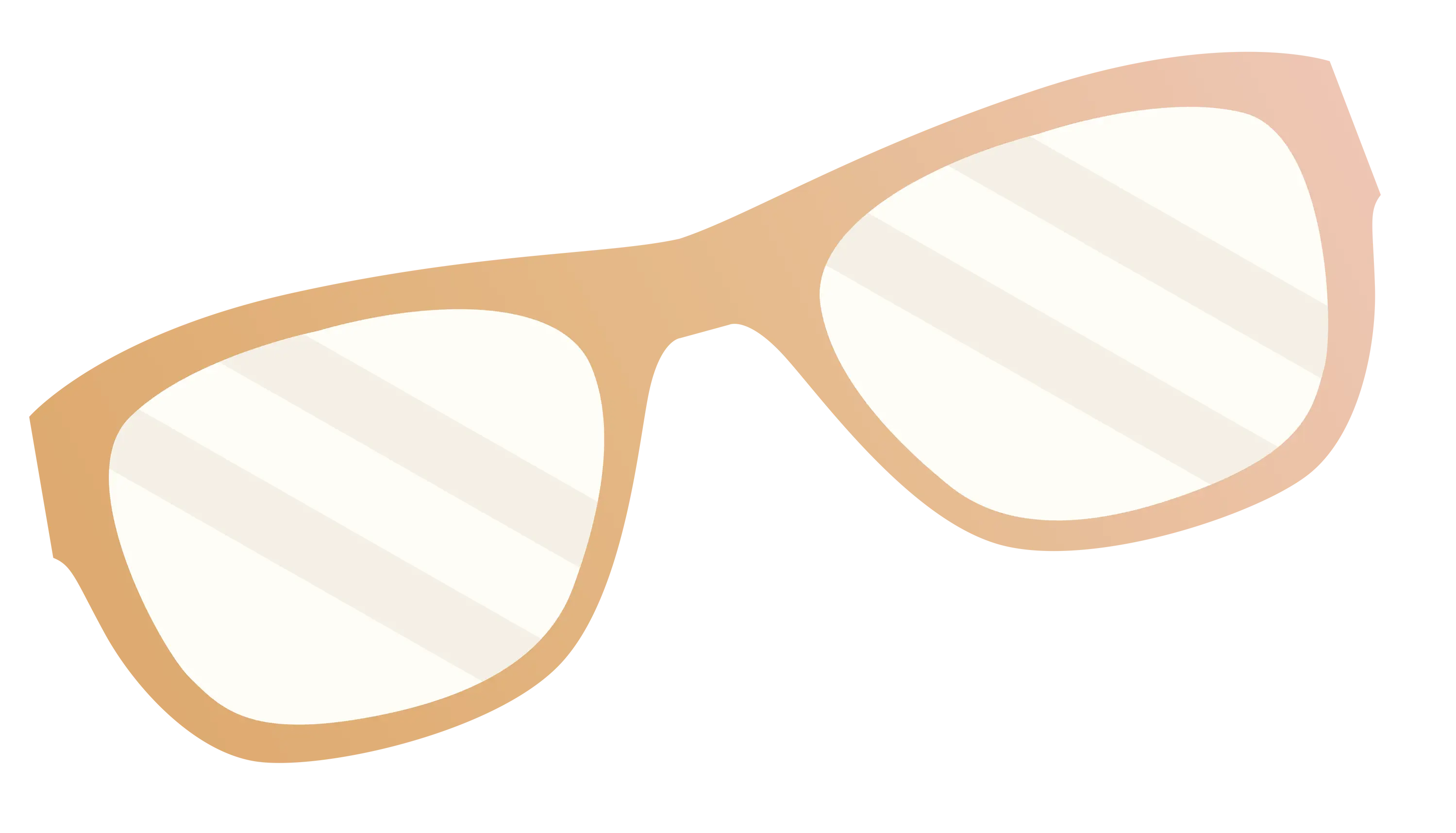 Stylized Tan Sunglasses Cartoon Illustration