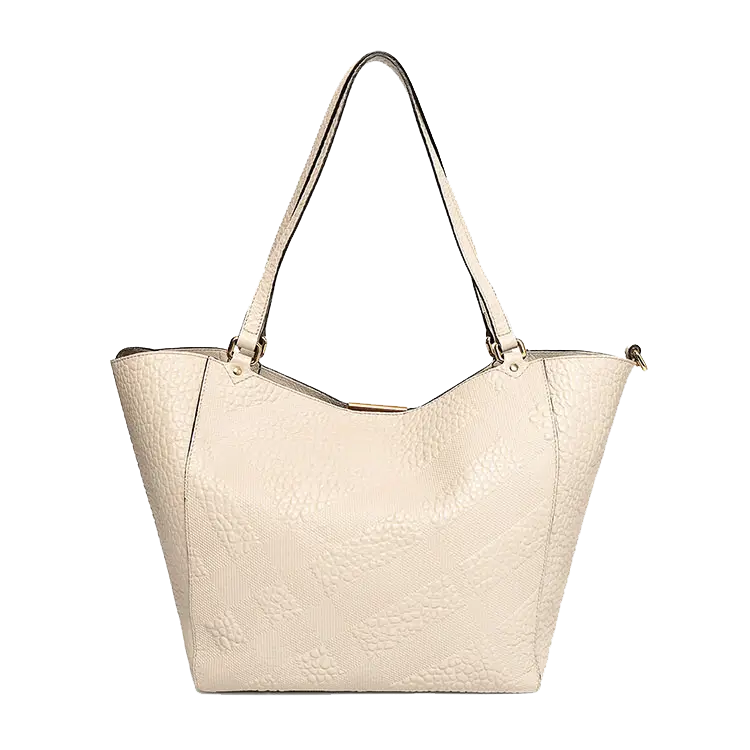 Cream Leather Tote Bag