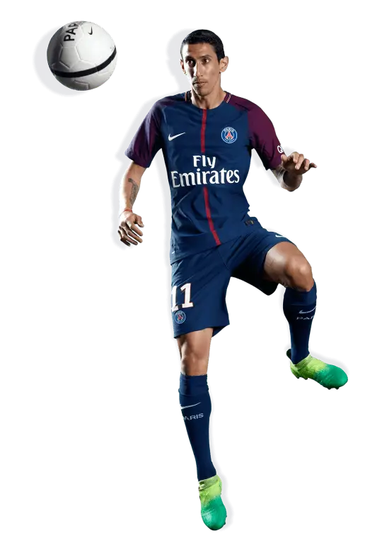 Soccer Player with a Football in Action