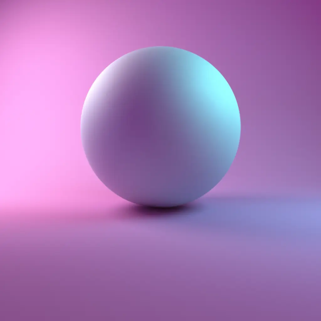3D Ball with Pink and Blue Background