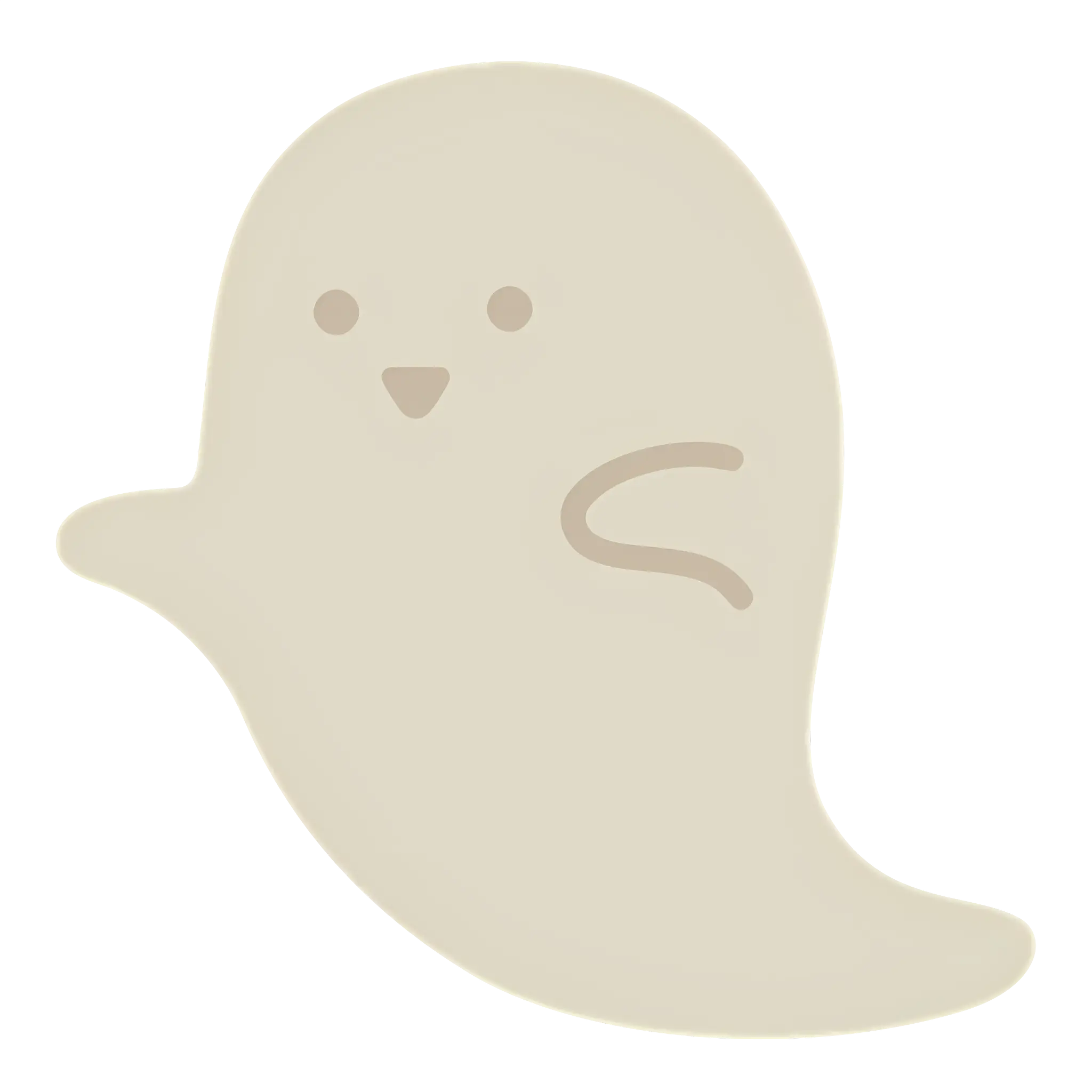 Beige Ghost with Simple Face