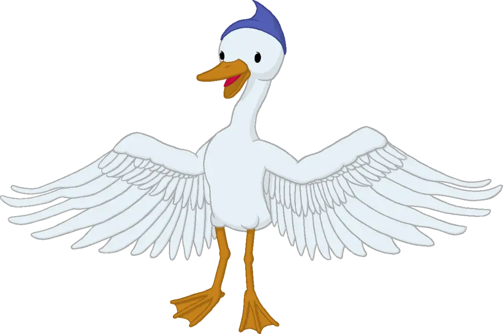 Cartoon Bird with Spread Wings