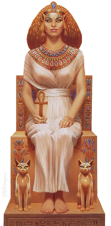 Egyptian Goddess Statue with Ornamental Details