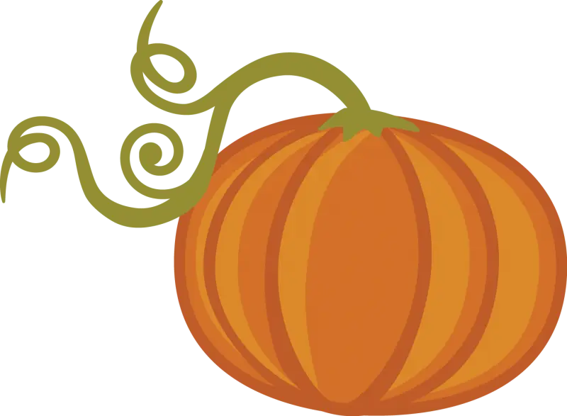 Autumn Pumpkin with Green Vine