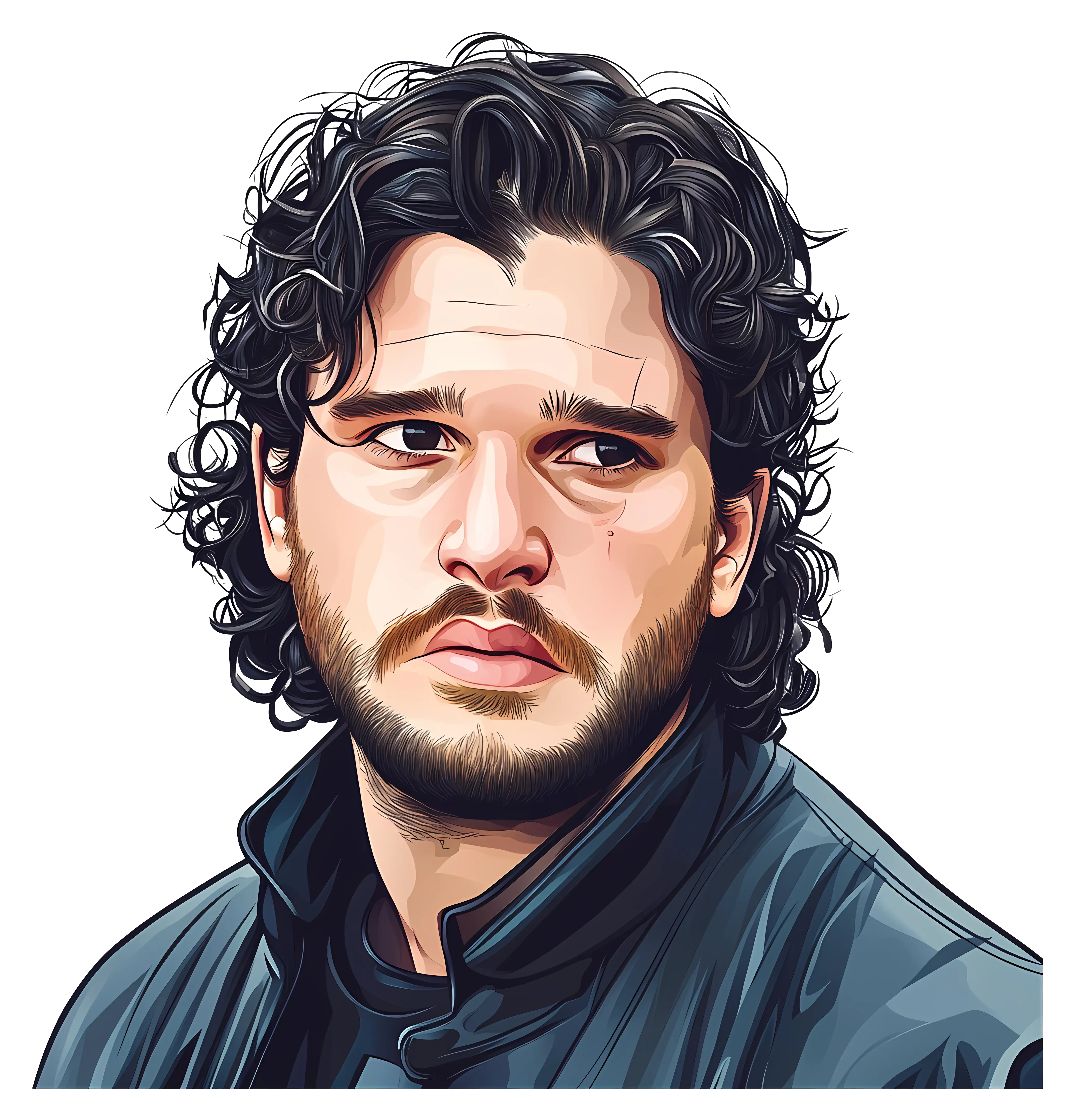 Portrait of Male Character Illustration