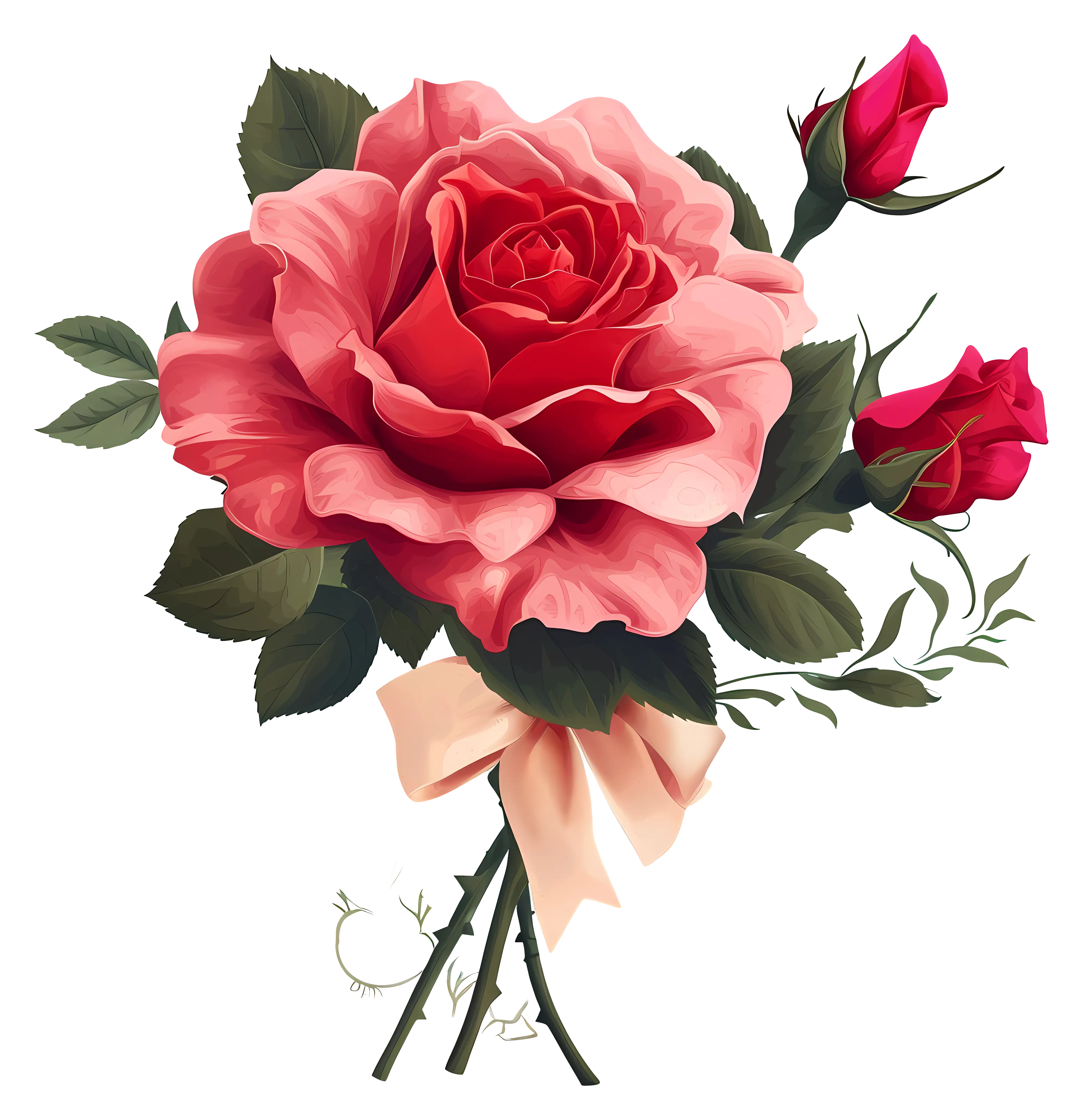 Elegant Red Rose Bouquet with Bow