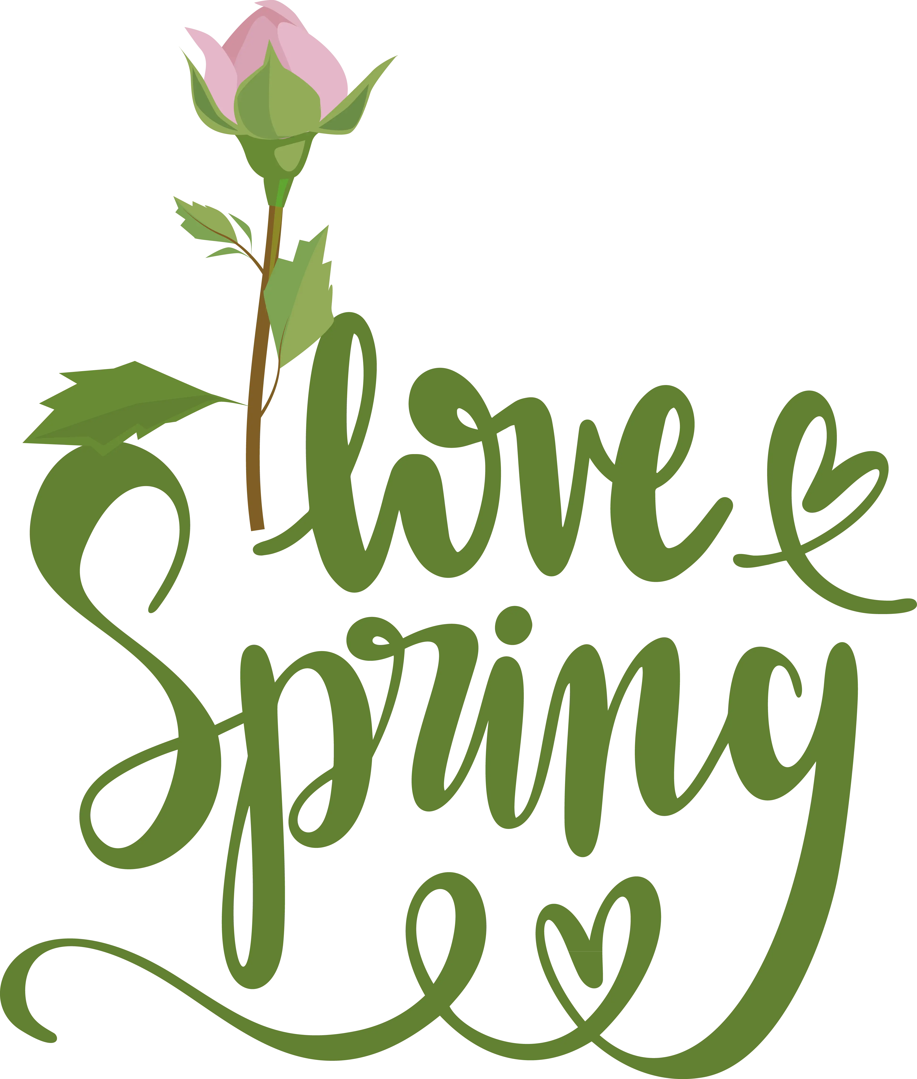 Love Spring Text with Rose