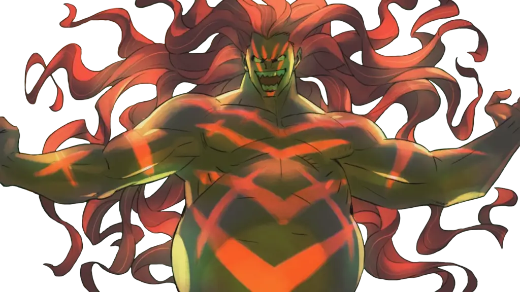 Muscular Green Anime Character
