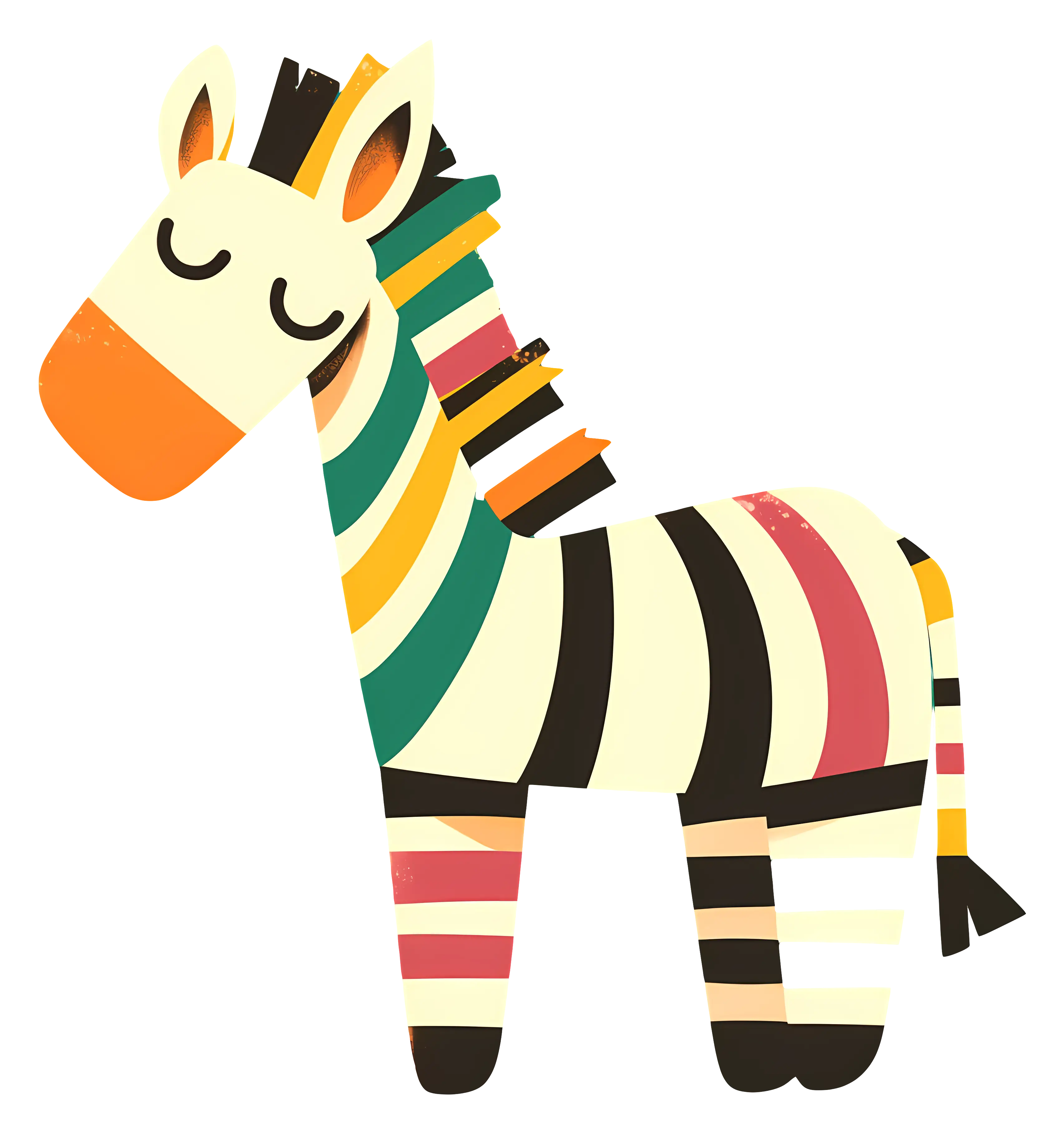 Colorful Striped Zebra