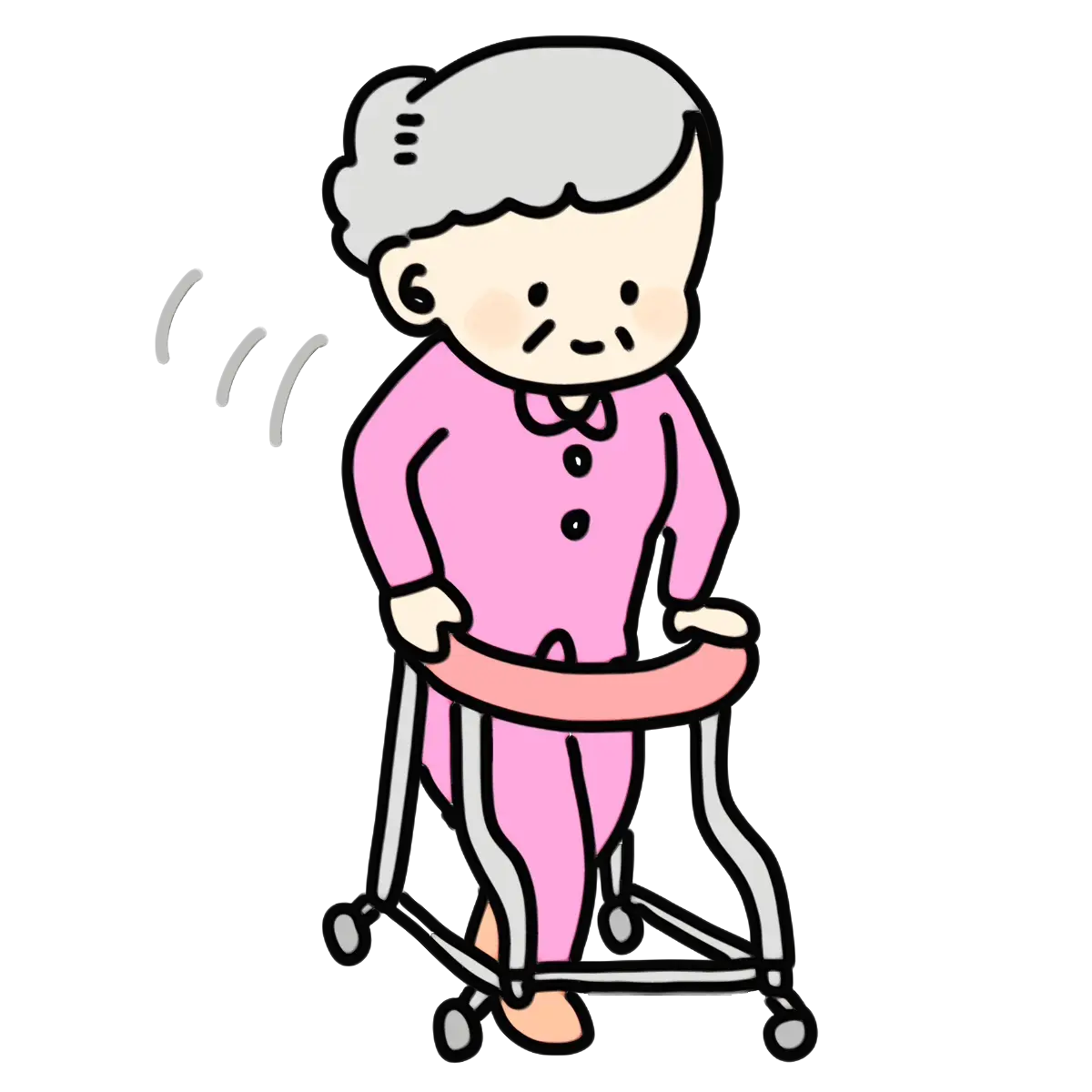 Elderly Woman Using Walker