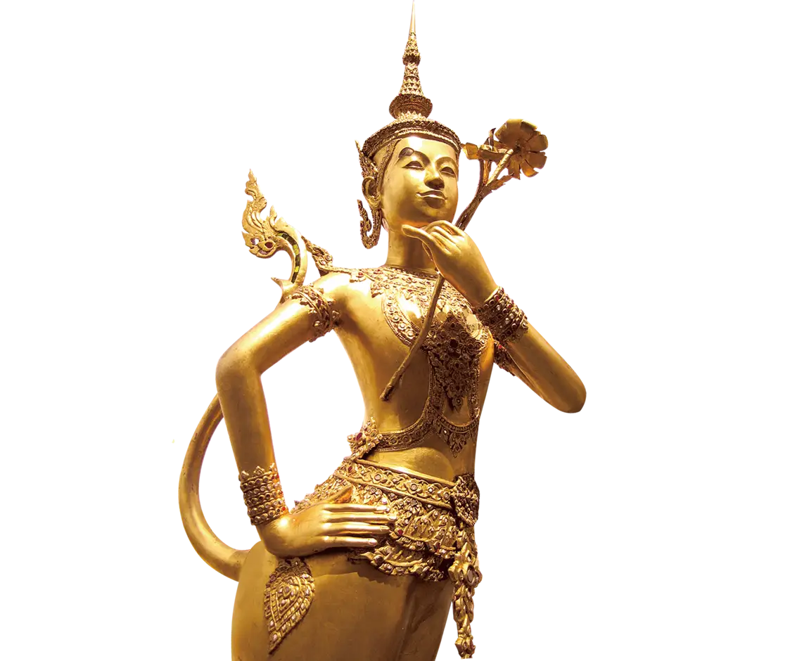 Intricate Golden Statue in Cultural Design
