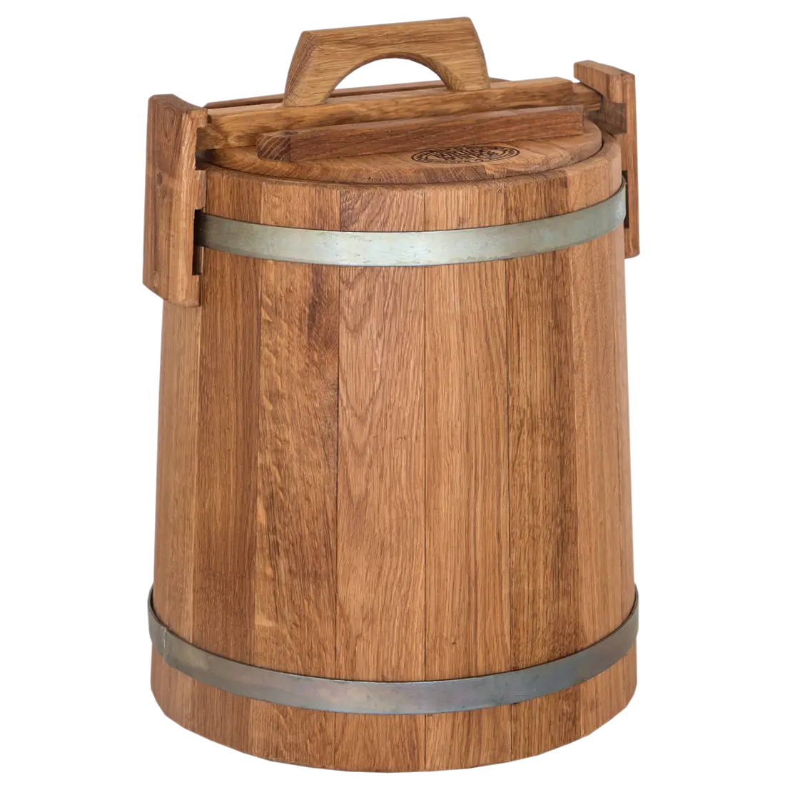 Rustic Wooden Bucket with Handle