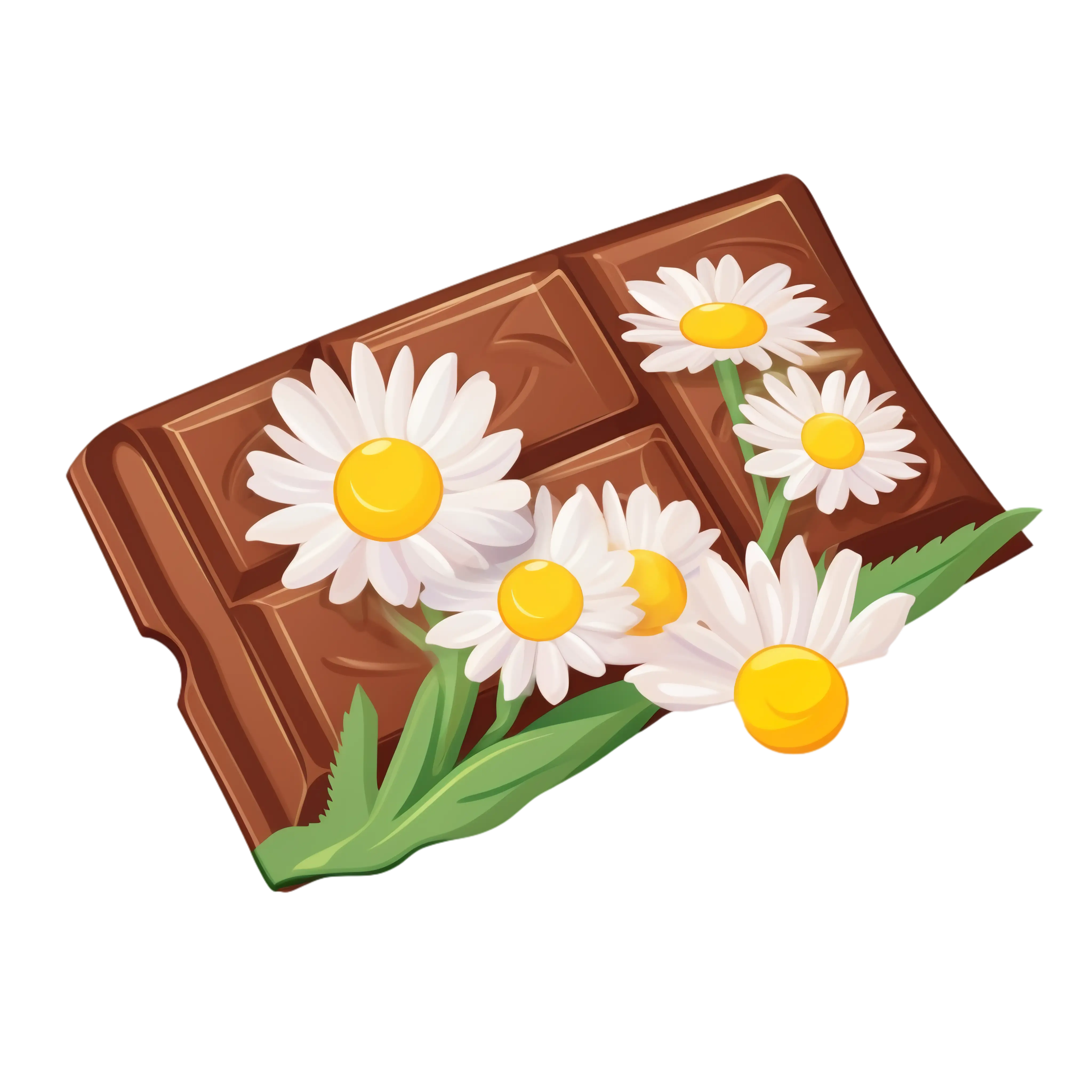 Chocolate Bar with Daisies Design