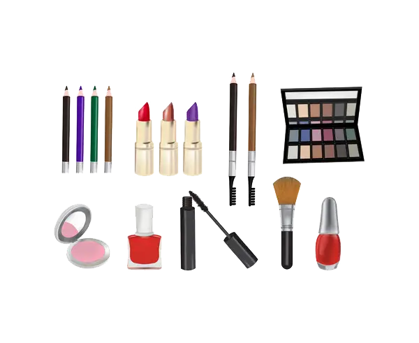 Set of Beauty and Makeup Essentials