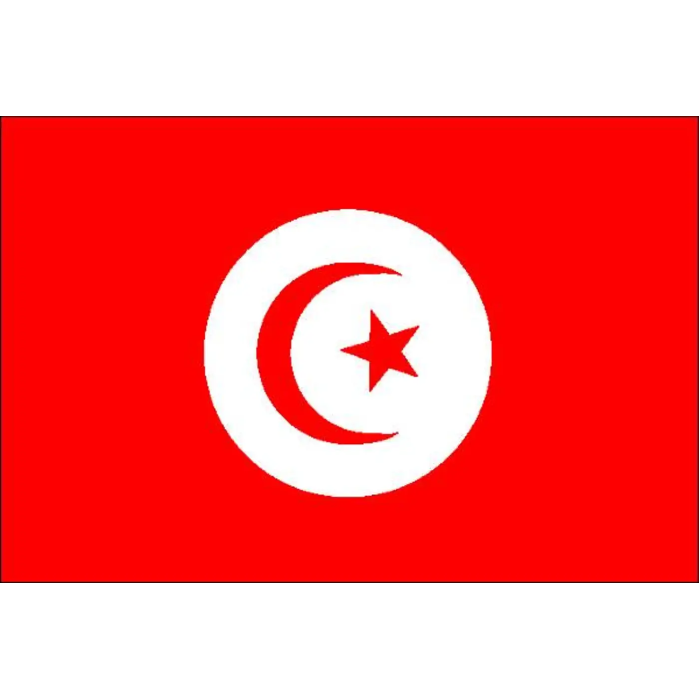 Flag of Tunisia with Crescent and Star
