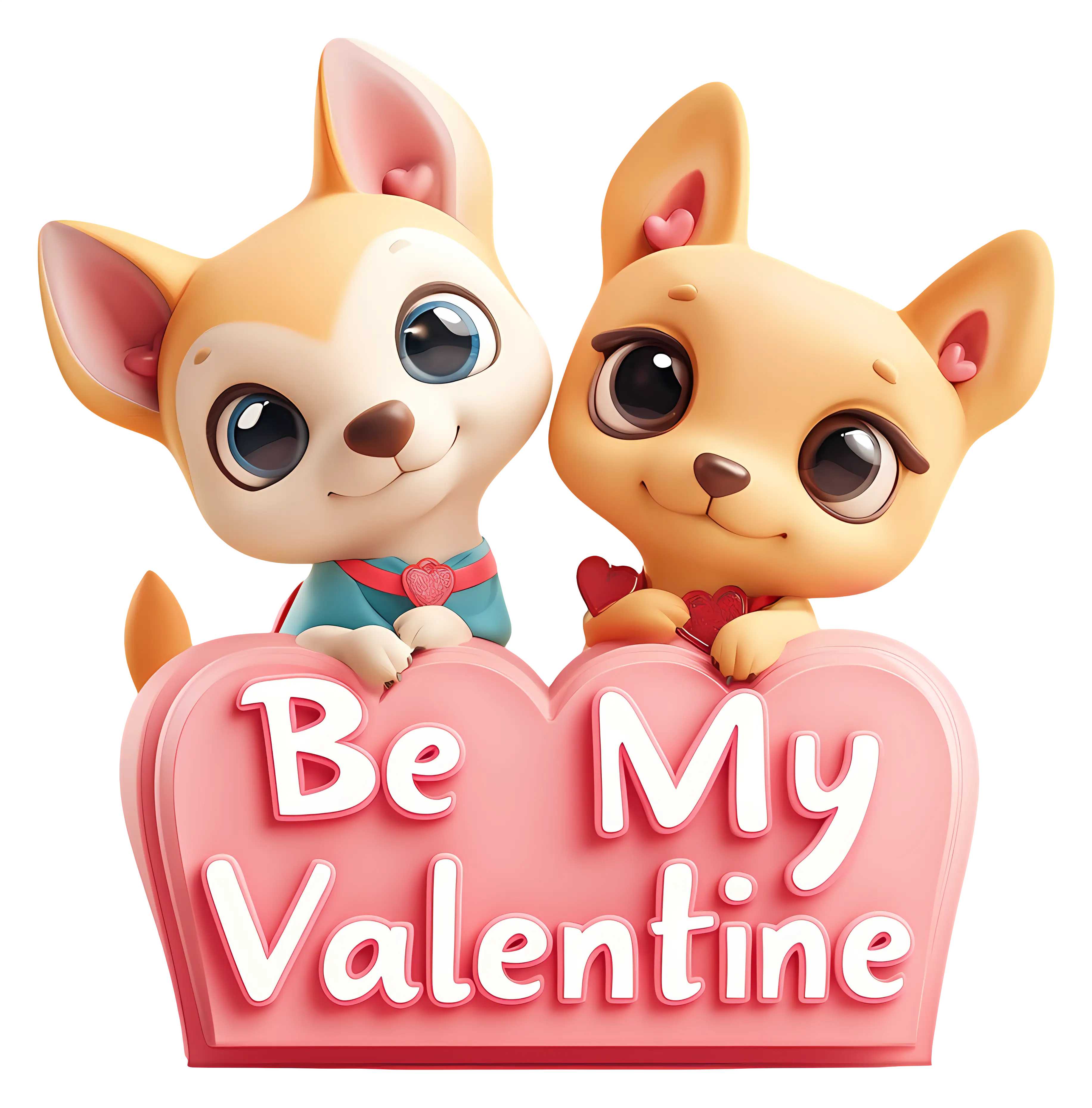 Valentine&#039;s Day Puppies Illustration