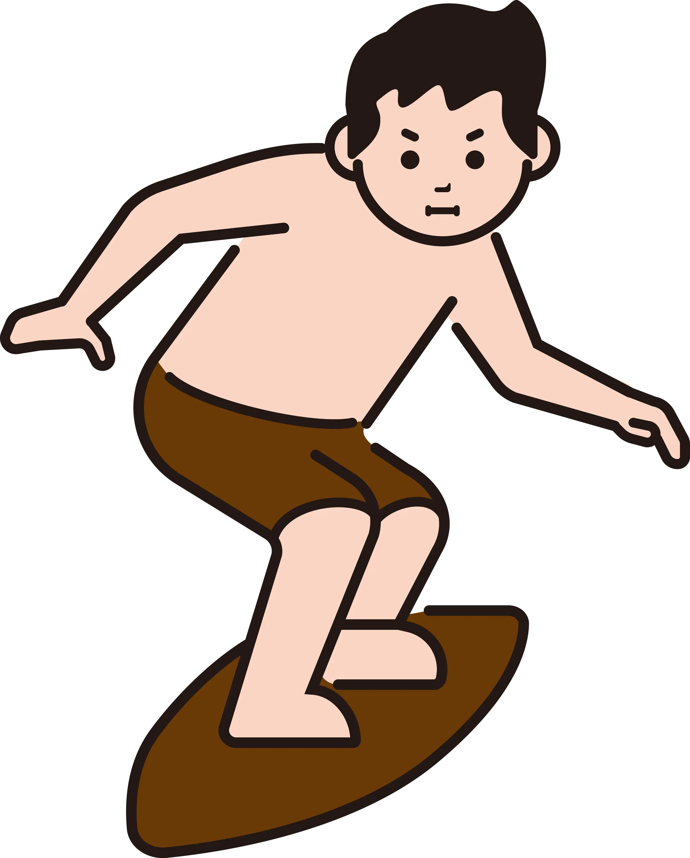 Surfer Riding a Wave Illustration