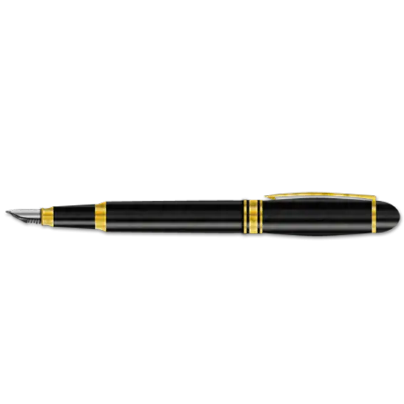 Elegant Black and Gold Fountain Pen