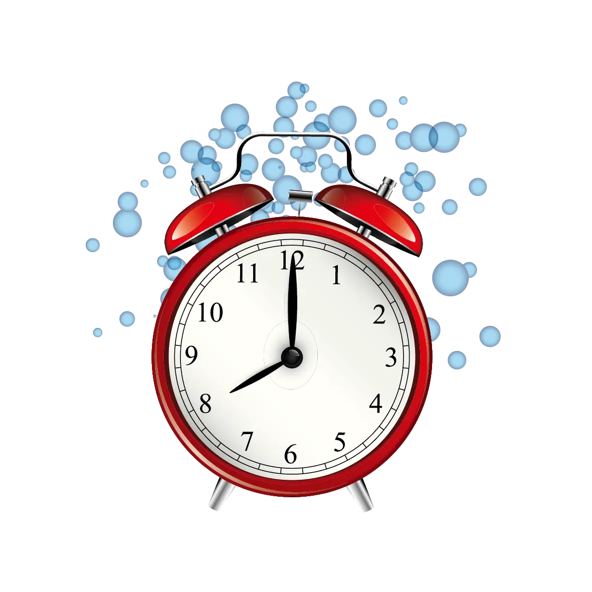 Red Alarm Clock with Bubbles