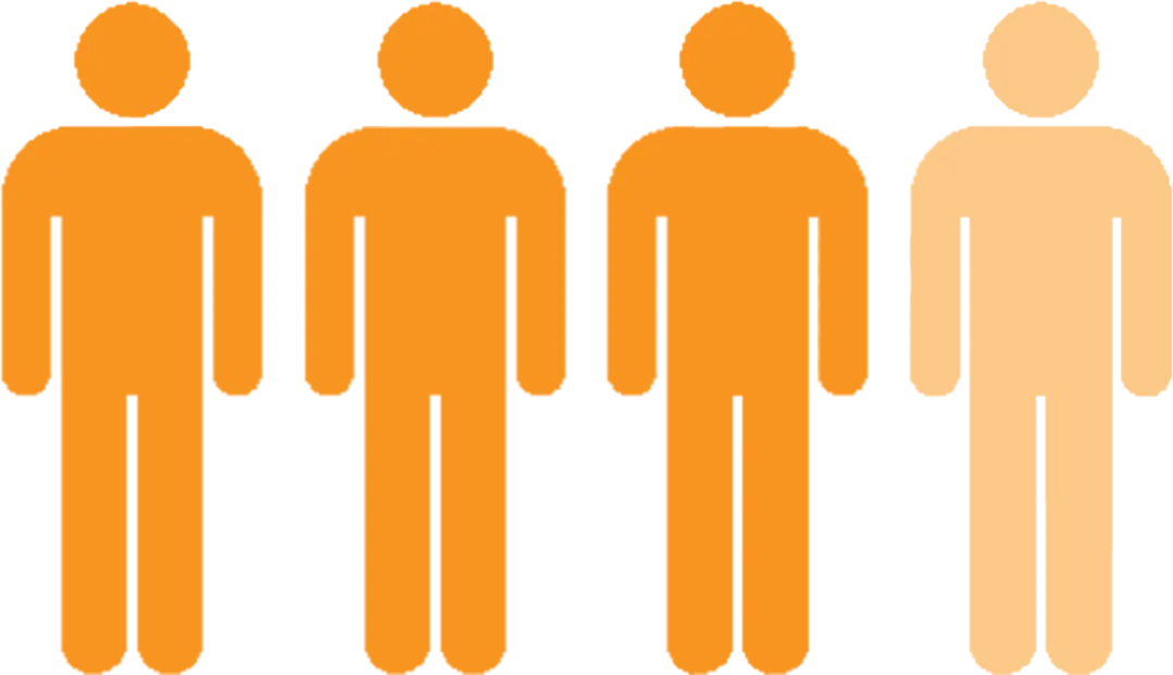 Orange Silhouette Figures in a Row