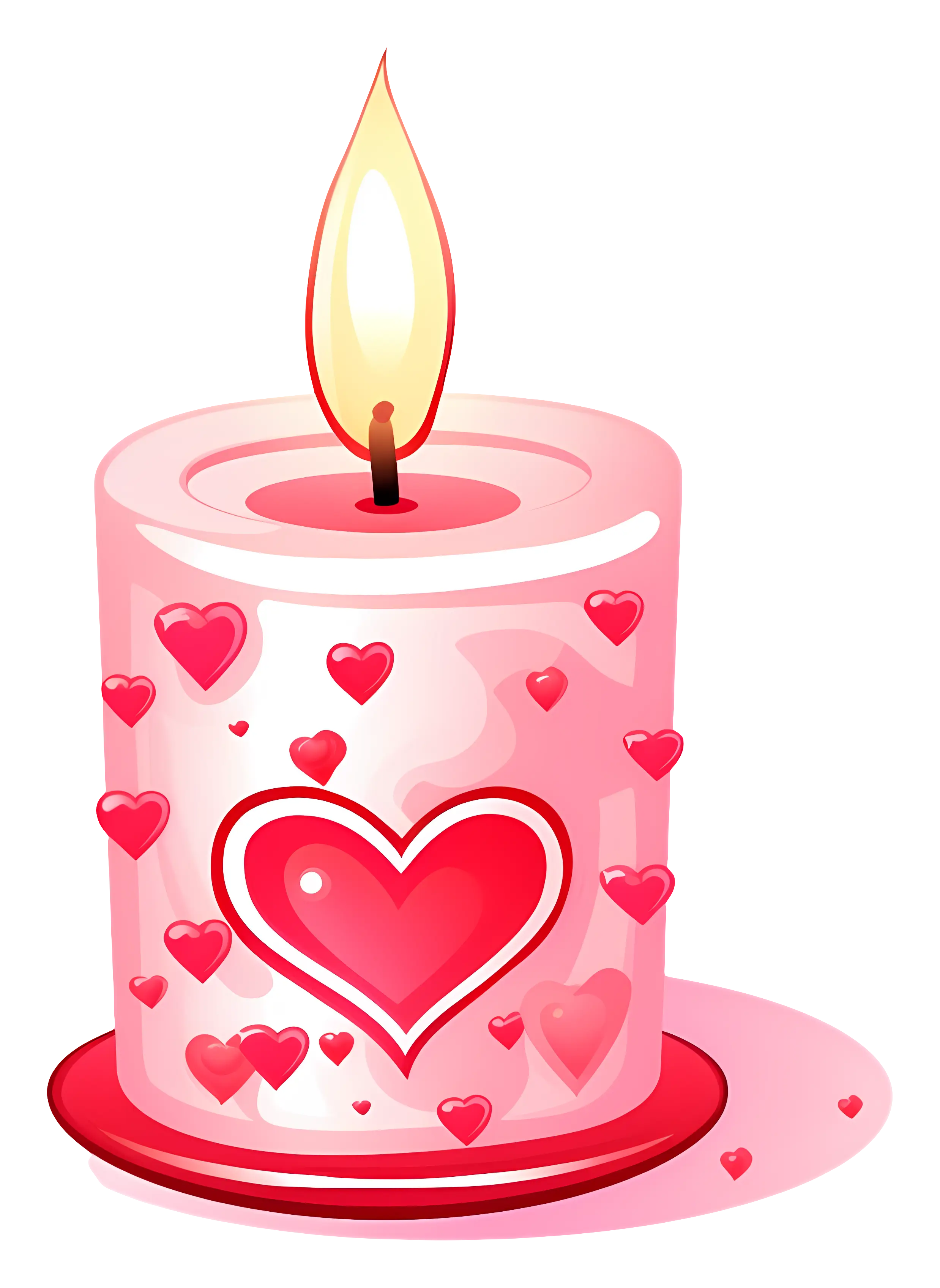Romantic Heart Themed Candle