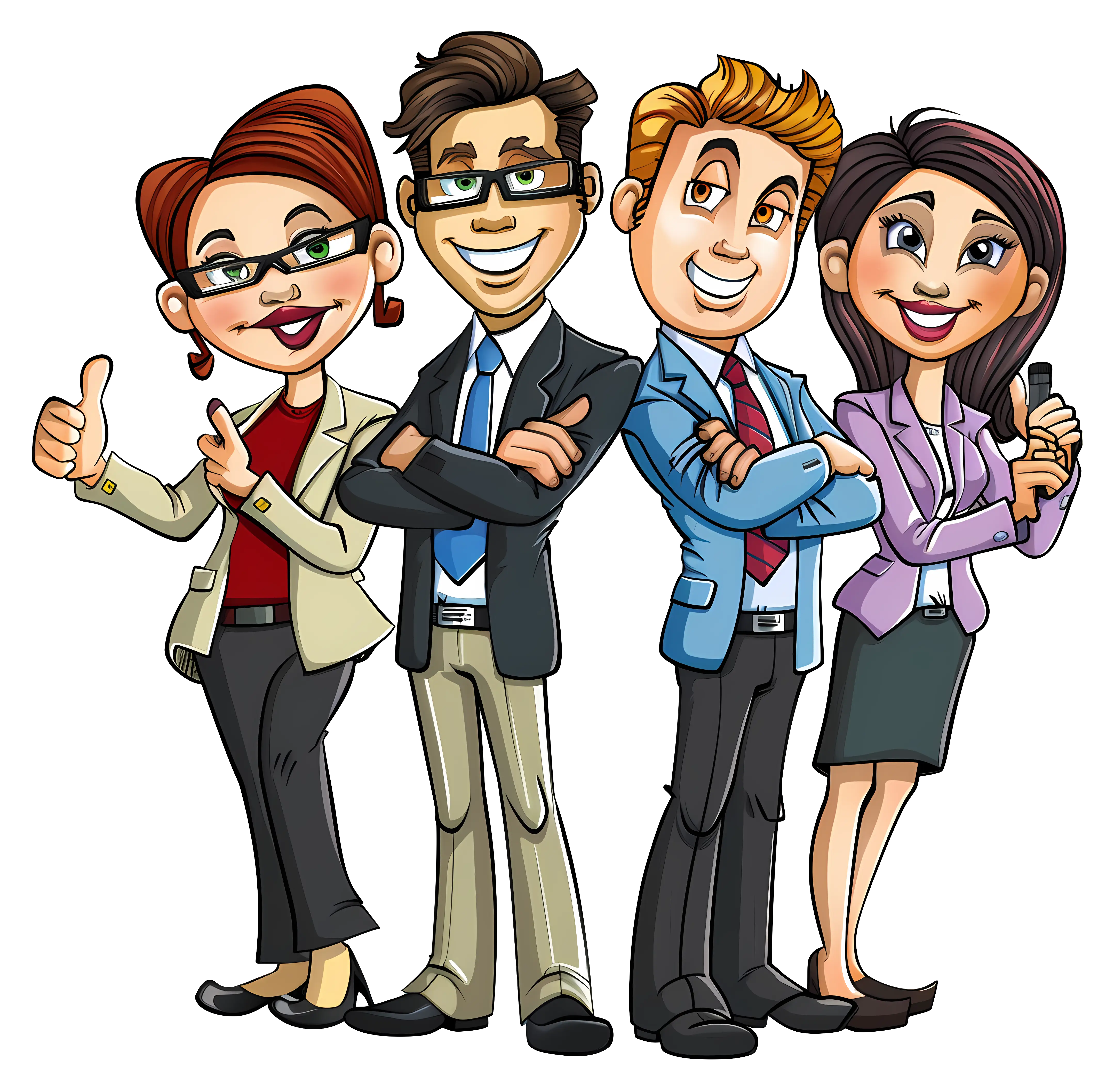 Cartoon Business People Group