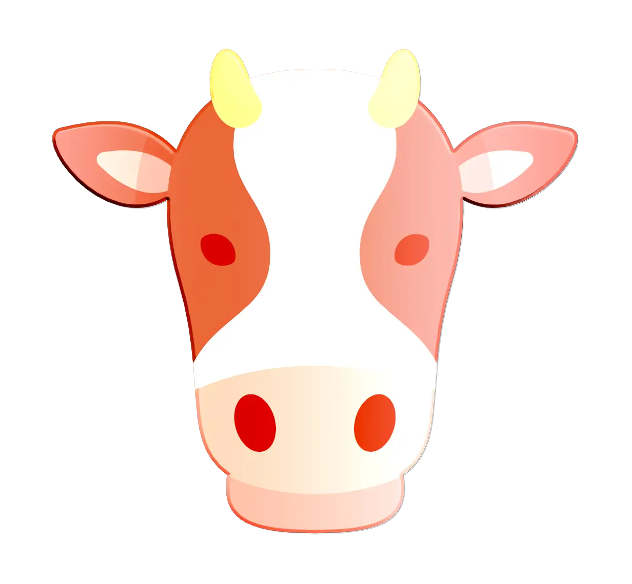 Cute Cartoon Cow Face