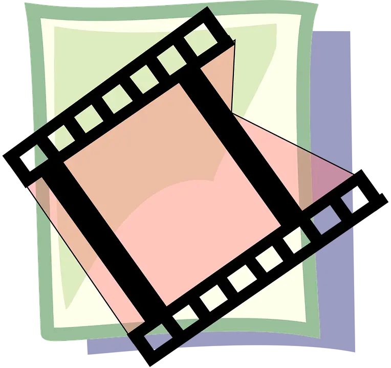 Filmstrip Illustration with Multicolored Backdrop