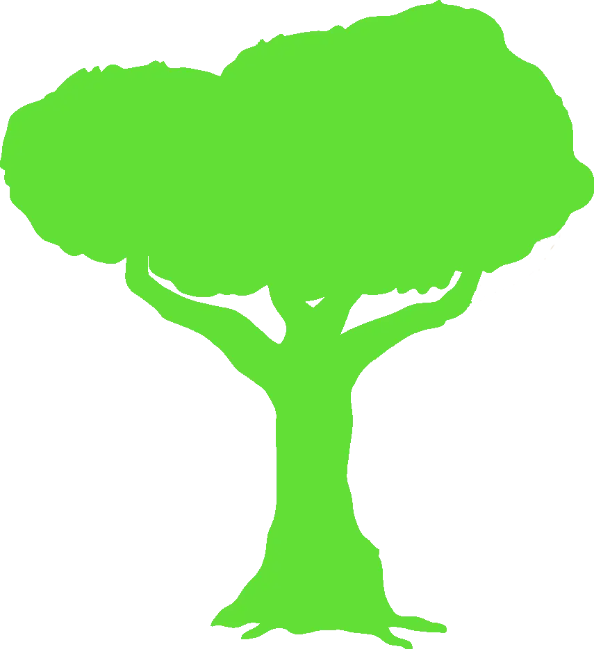 Bright Green Tree Silhouette Icon
