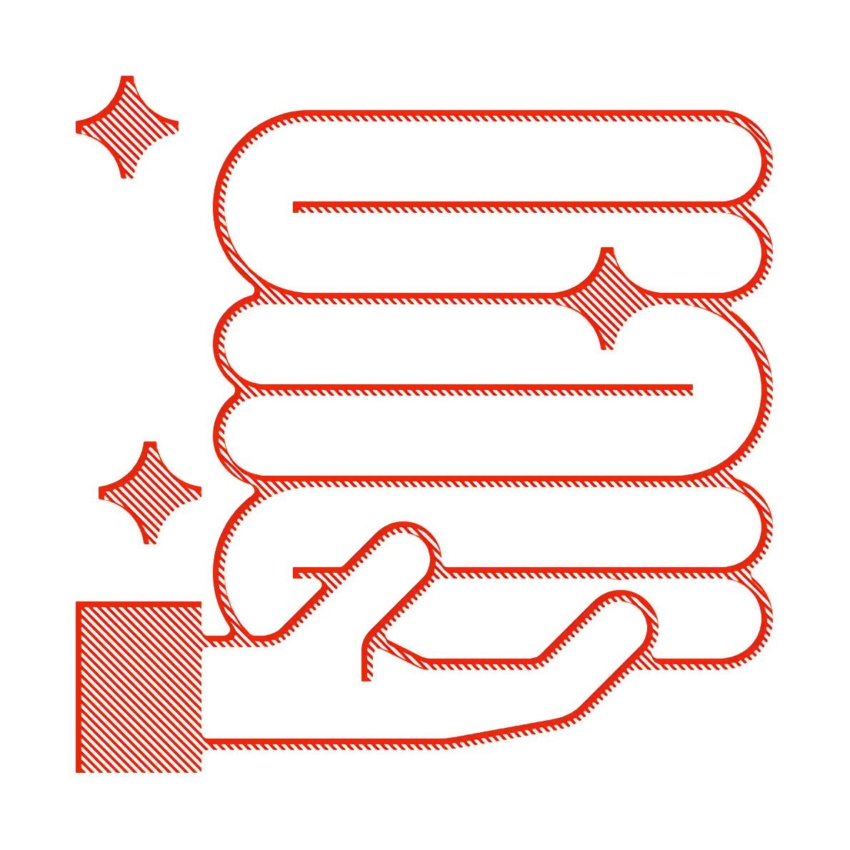 Clean Folded Towels Icon Illustration