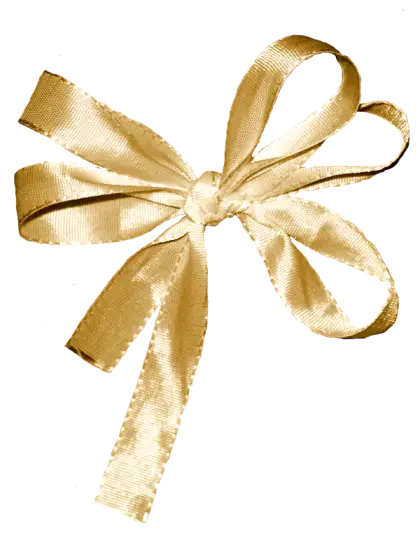 Golden Ribbon Bow for Decoration