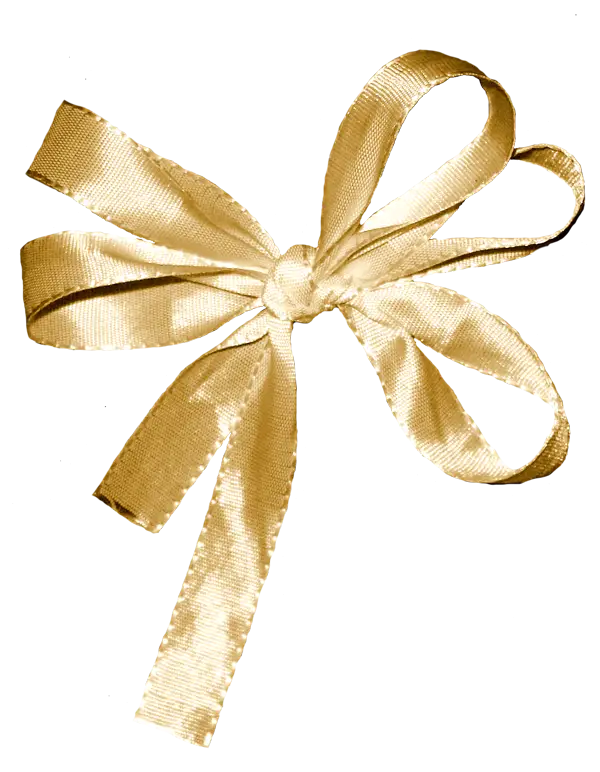 Golden Ribbon Bow for Decoration