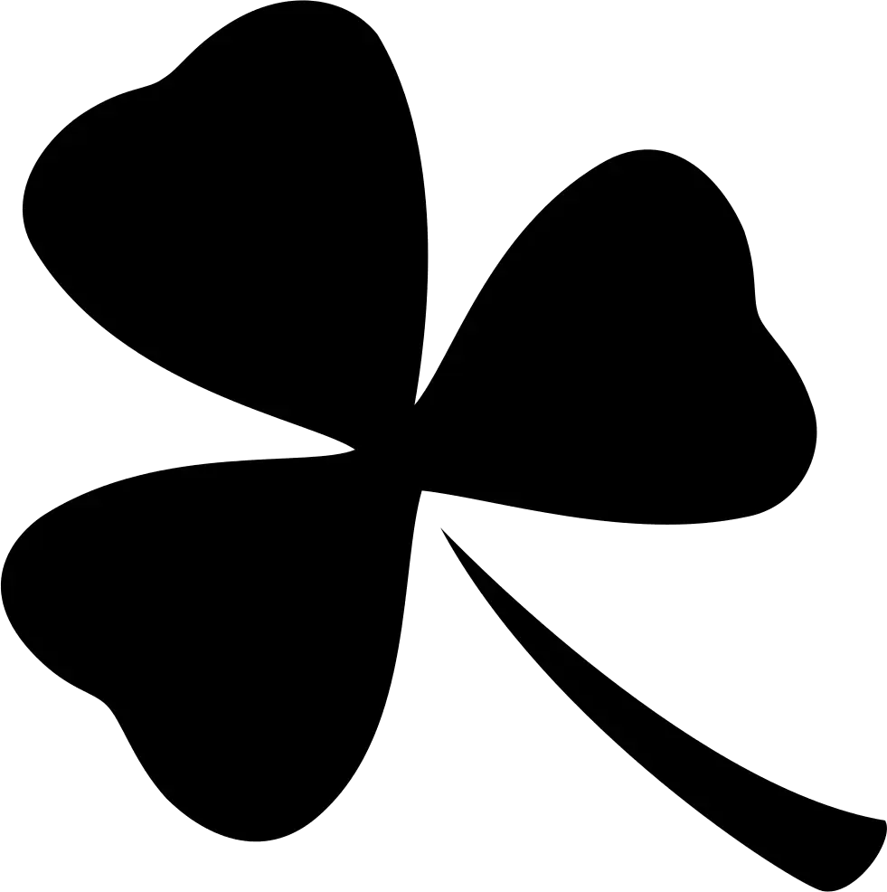Three-Leaf Clover Silhouette Vector