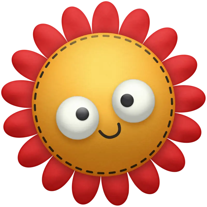 Cartoon Flower with Smiley Face