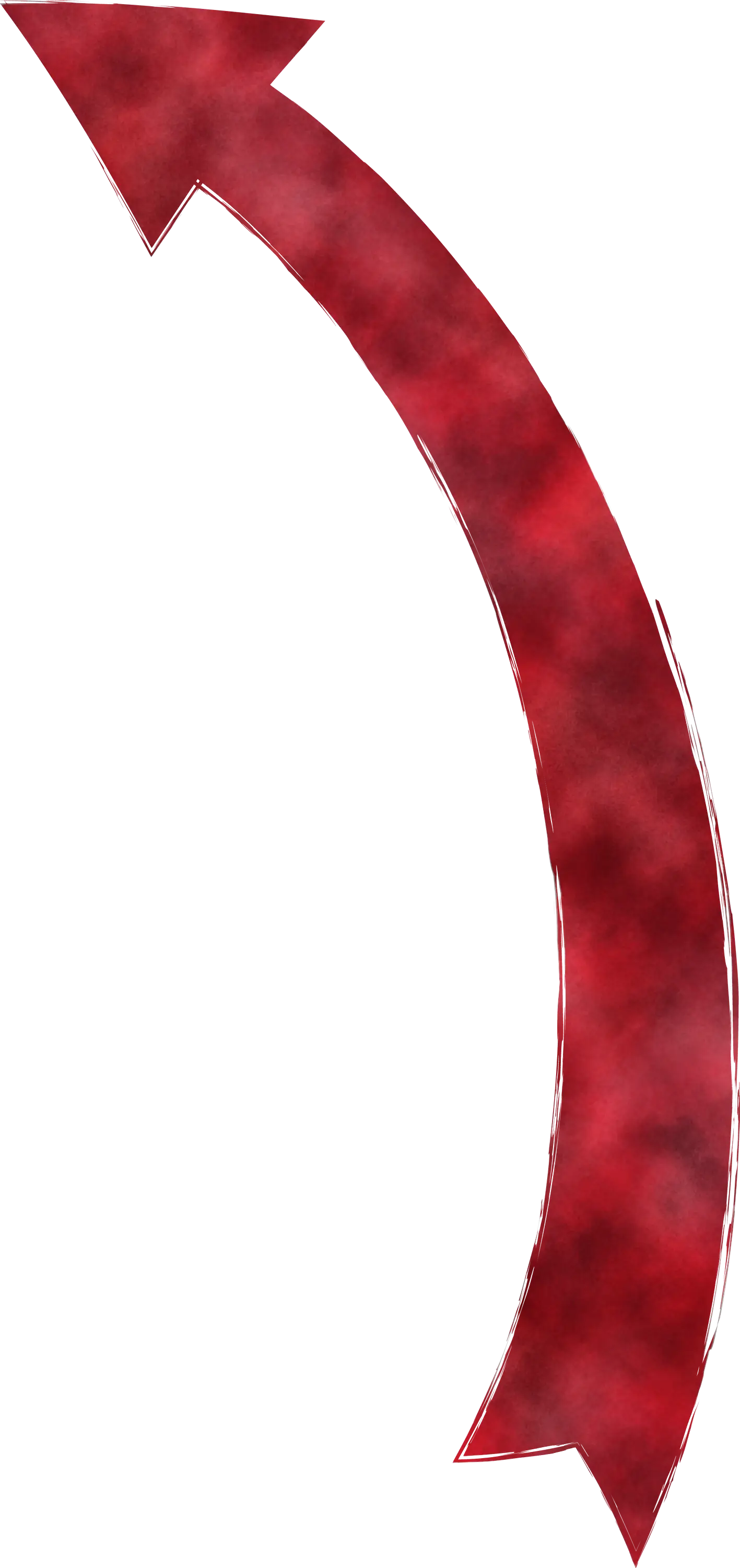 Curved Red Upward Arrow