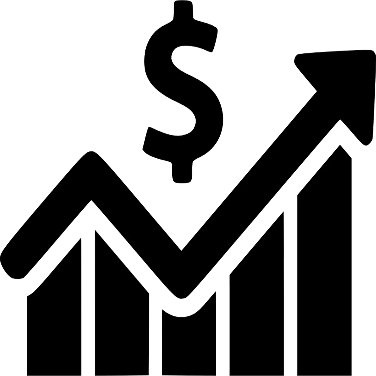 Financial Growth Chart Icon with Dollar Sign