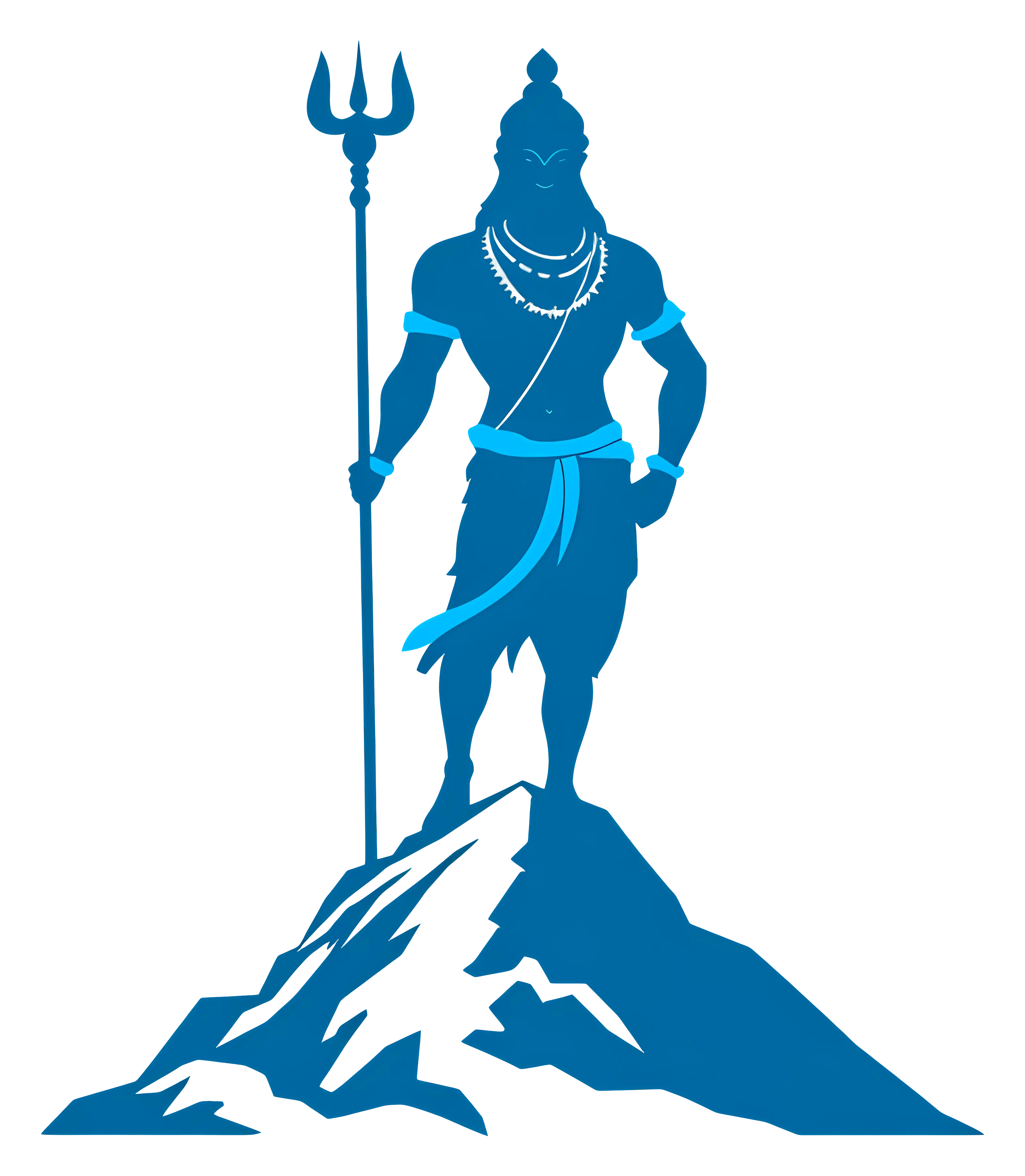 Lord Shiva Silhouette in Blue