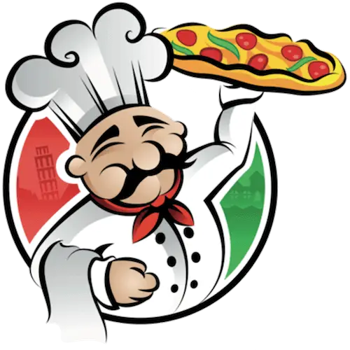 Happy Pizza Chef Cartoon Character