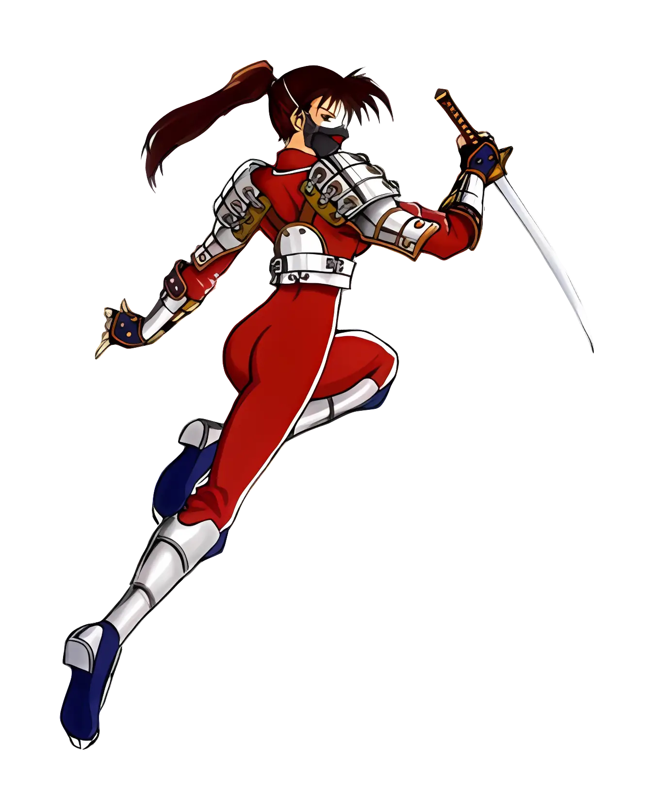 Ninja Girl in Action Pose