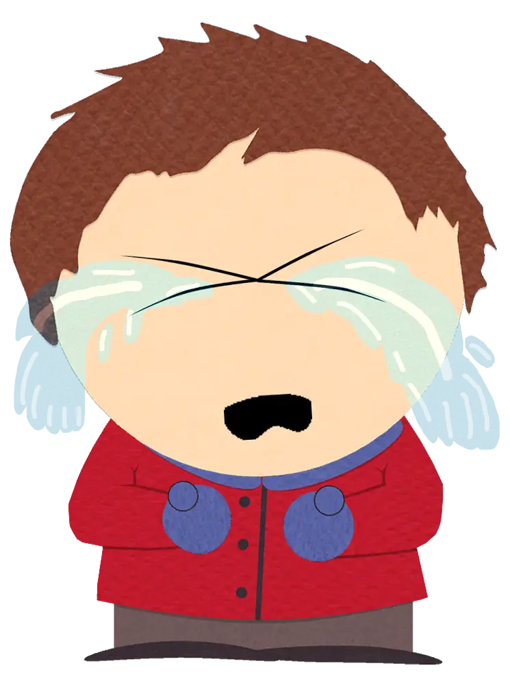 Cartoon Character Crying with Tears
