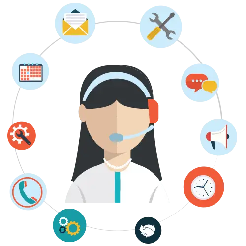 Customer Service Representative with Icon Features