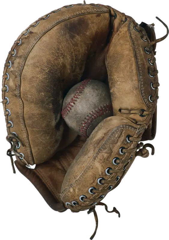 Vintage Baseball Glove and Ball