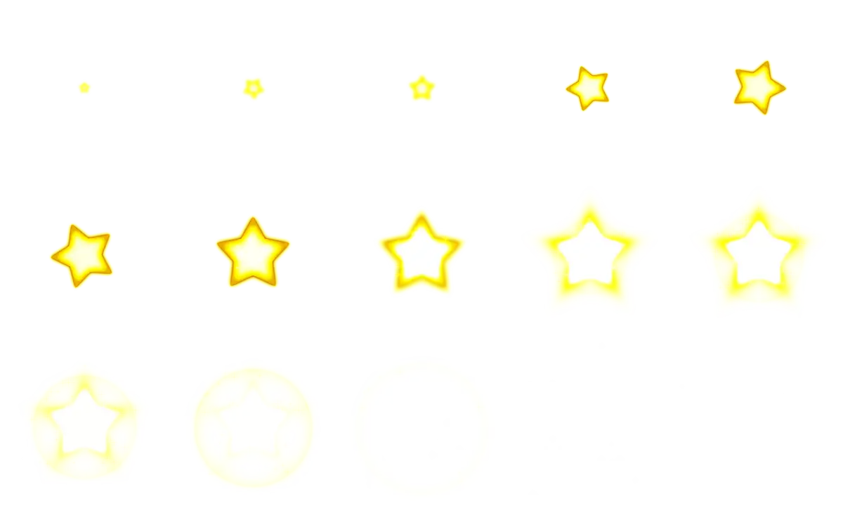 Glowing Yellow Star Icons