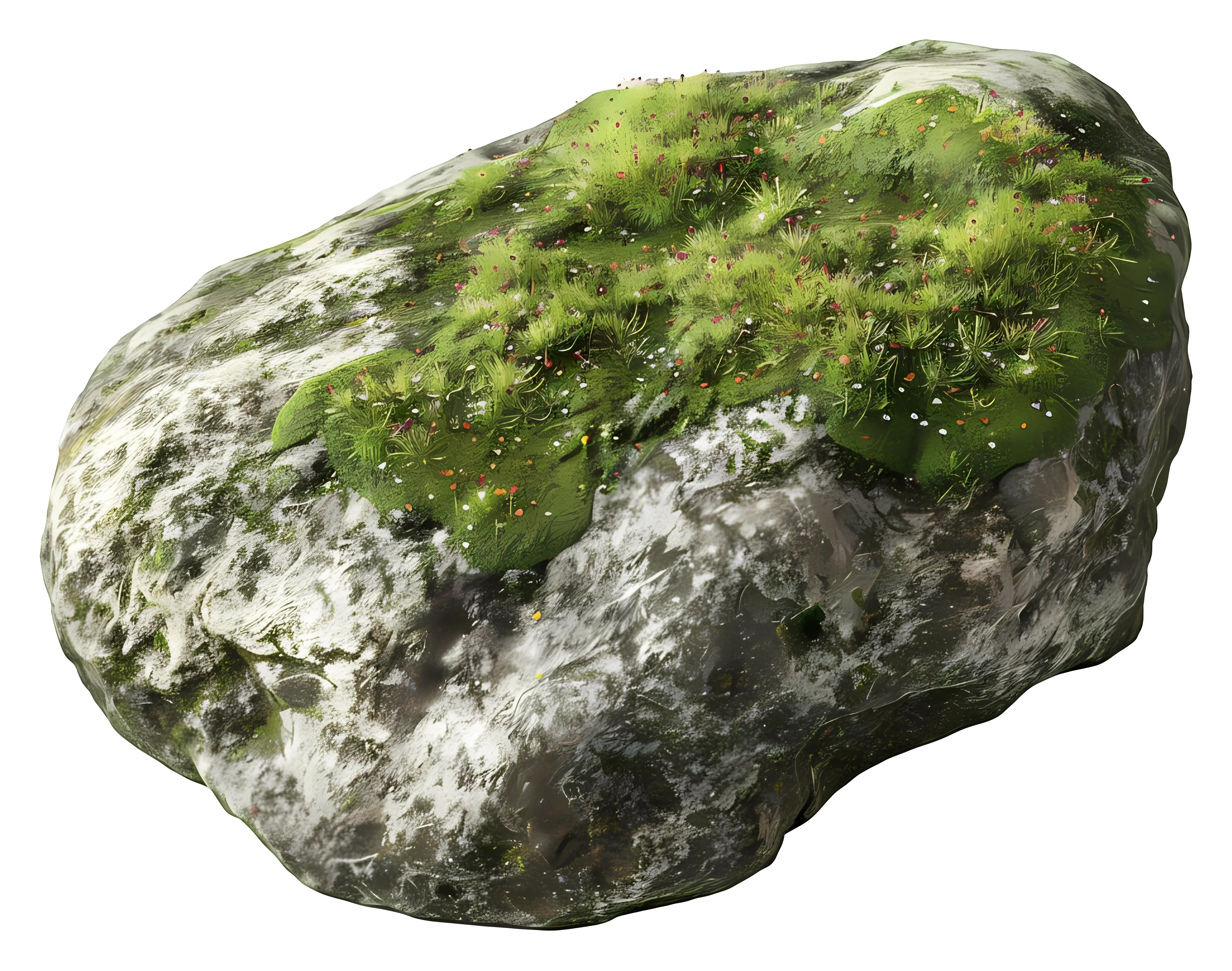 Mossy Rock in Natural Setting