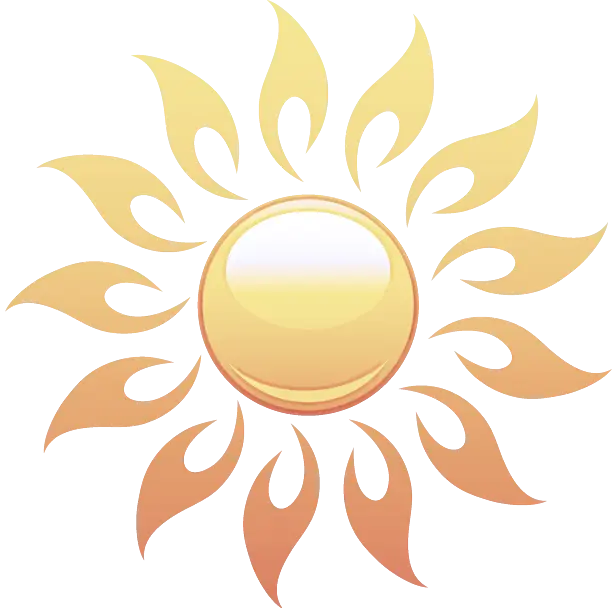 Stylized Sun Illustration with Bright Rays