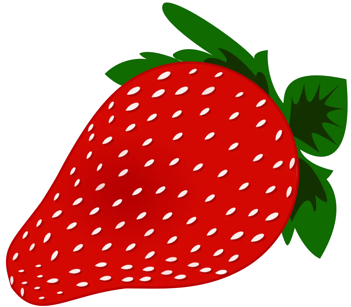 Strawberry Illustration with Green Leaves
