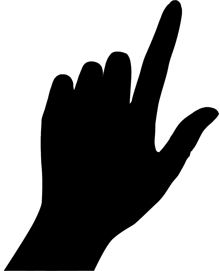 Silhouette of Pointing Hand Gesture