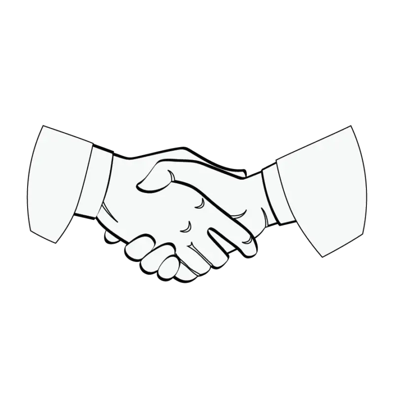 Handshake Sketch Symbol for Partnership