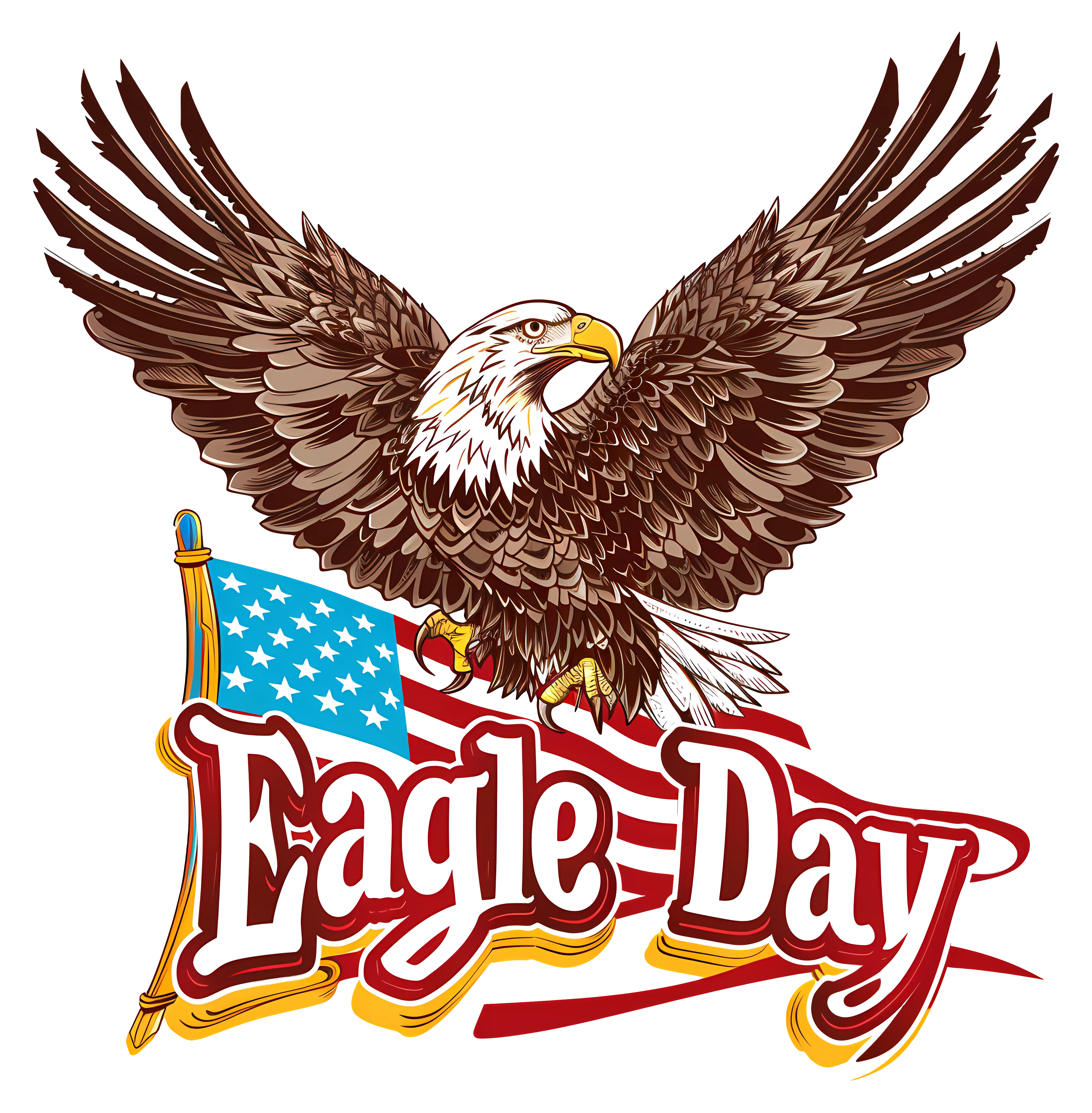 Eagle and Flag Illustration for Eagle Day